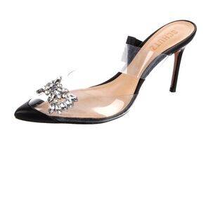 Schutz Black Stiletto Heel with Crystal Embellishment